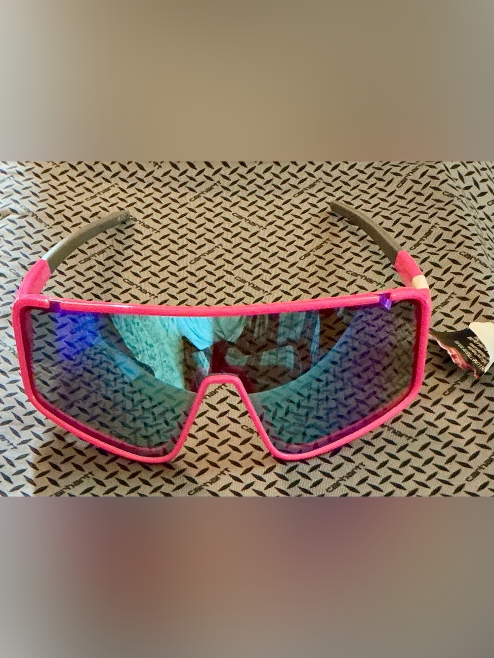 Rawlings Pink Frame Blue Mirrored Lens Sports Sunglasses